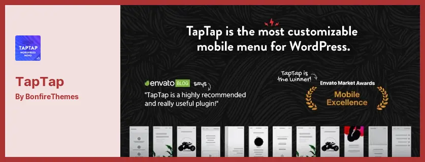 TapTap Plugin - قائمة WordPress للهواتف المحمولة قابلة للتخصيص بشكل كبير