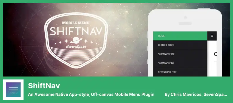 Plugin ShiftNav - un superbe plugin de menu mobile hors toile de style application native