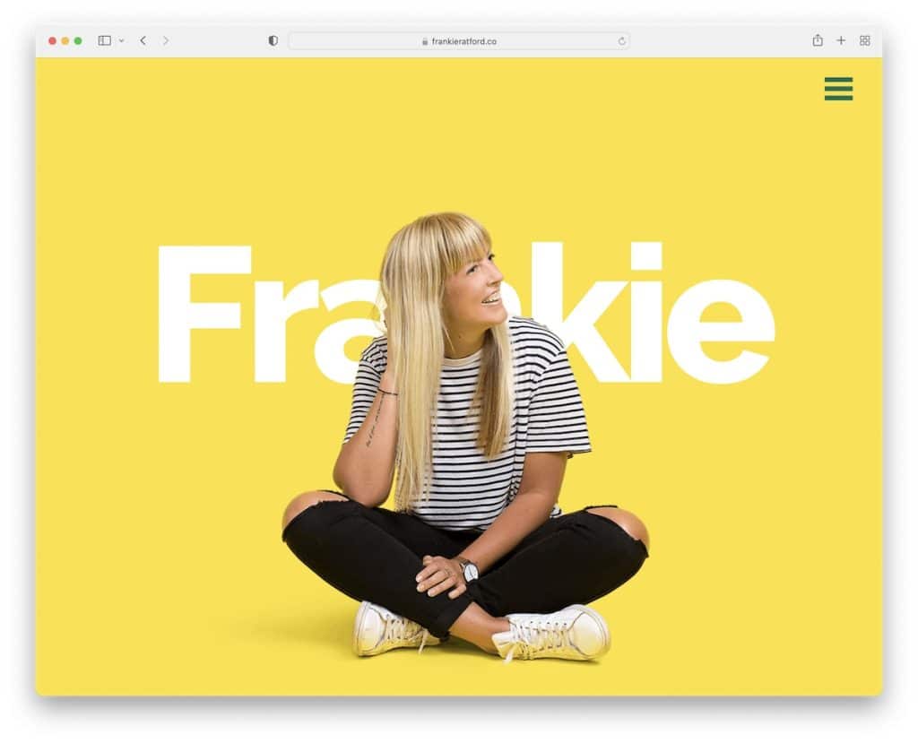 frankie ratford tek sayfalık web sitesi