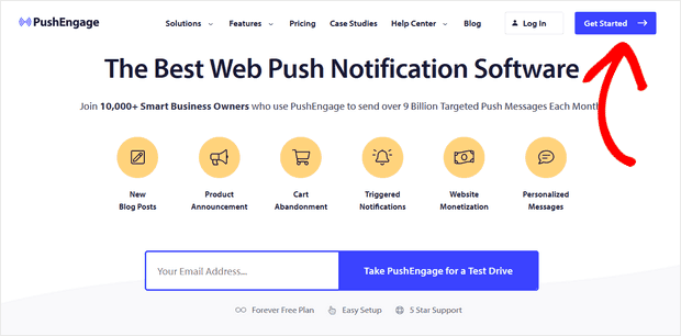 Notificações push do PushEngage MailChimp