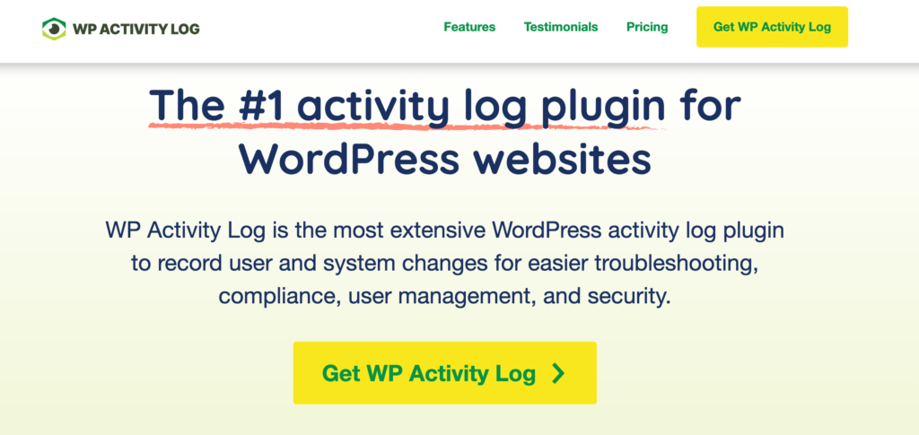 Questo è uno screenshot del plugin WP Activity Log