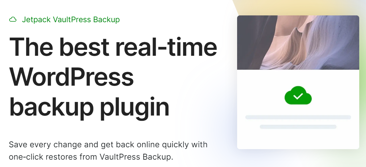 Jetpack VaultPress-Backup-Homepage