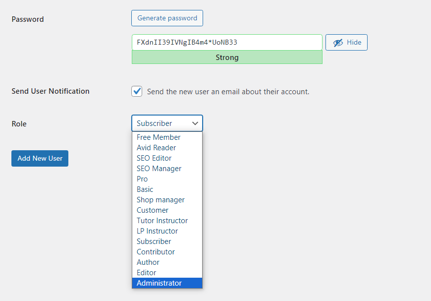 réinitialiser le mot de passe dans WordPress