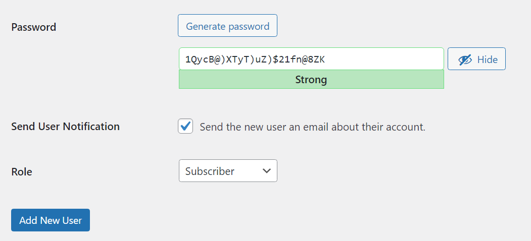 การสร้างรหัสผ่านที่รัดกุมใน WordPress