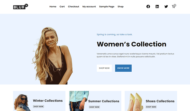 Blur is a Free eCommerce Website Design Template.