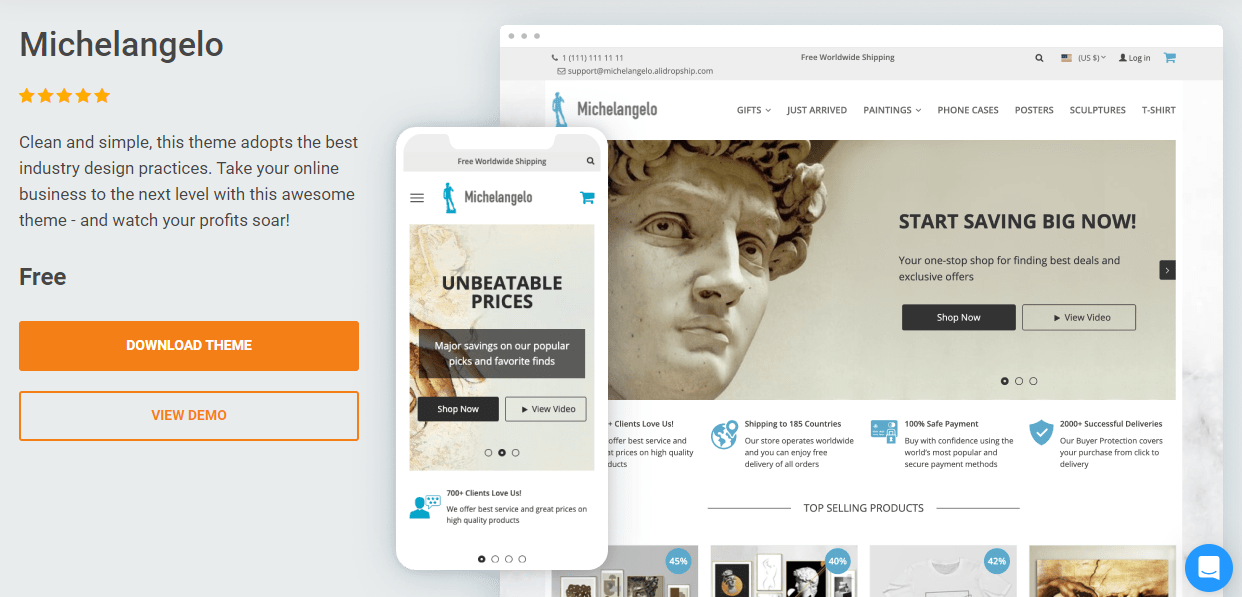 michelangelo - dropship tema WordPress