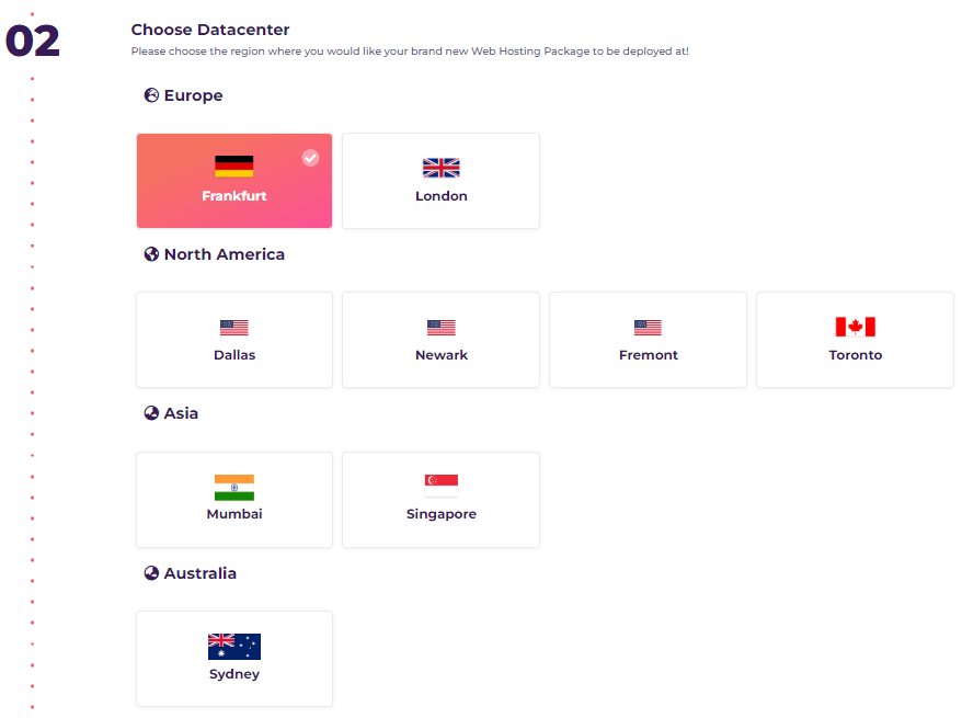 اختر مركز البيانات