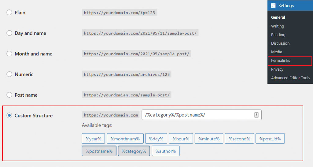 การตั้งค่า Permalink ใน WordPress