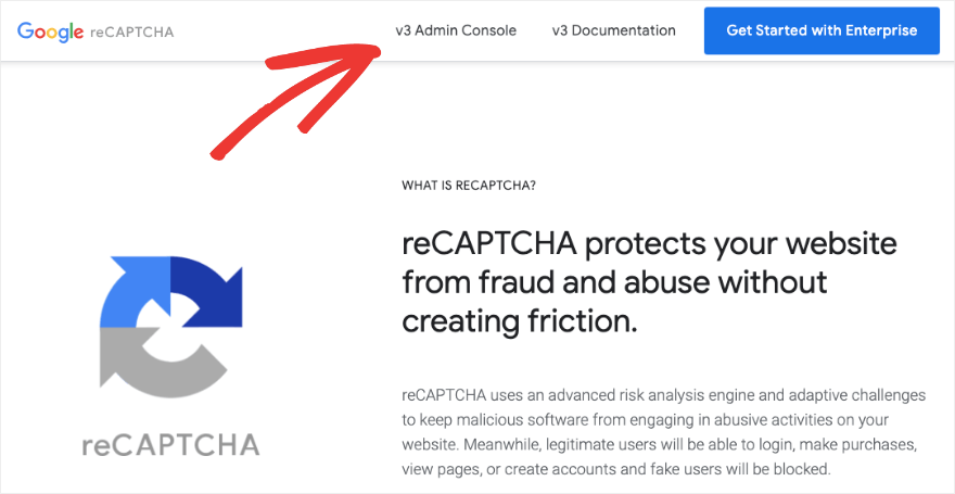 Google Repatcha 中的 v3 管理控制台