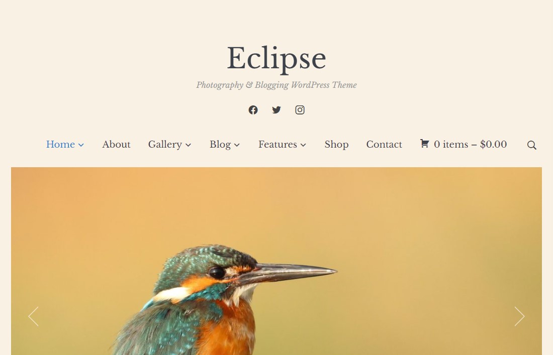 Eclipse - Tema WordPress Fotografi Terbaik