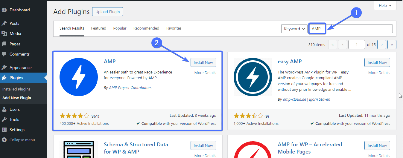 Rechercher et installer le plugin