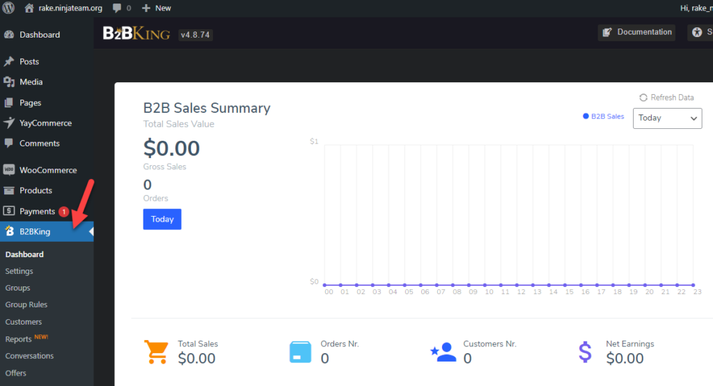 configuración de b2bking