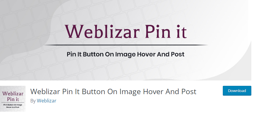 Плагин Weblizar Pin It