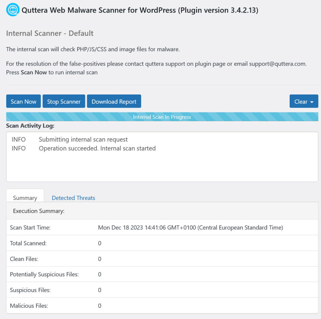 scanner de logiciels malveillants quttera