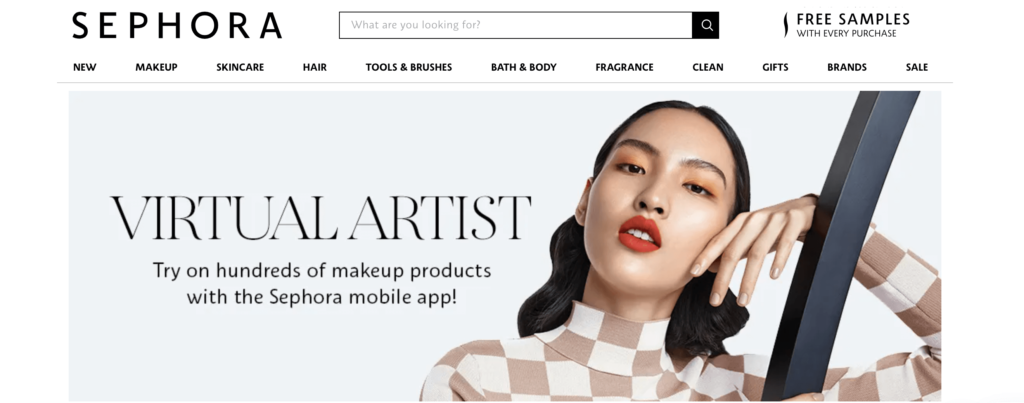 Aceasta este o captură de ecran a asistentului virtual Sephora