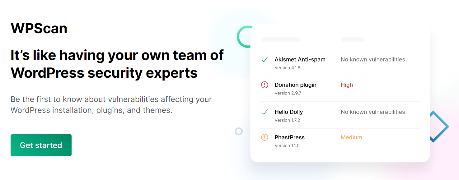 يحتفظ WPScan بأكبر قاعدة بيانات لنقاط ضعف WordPress في العالم.