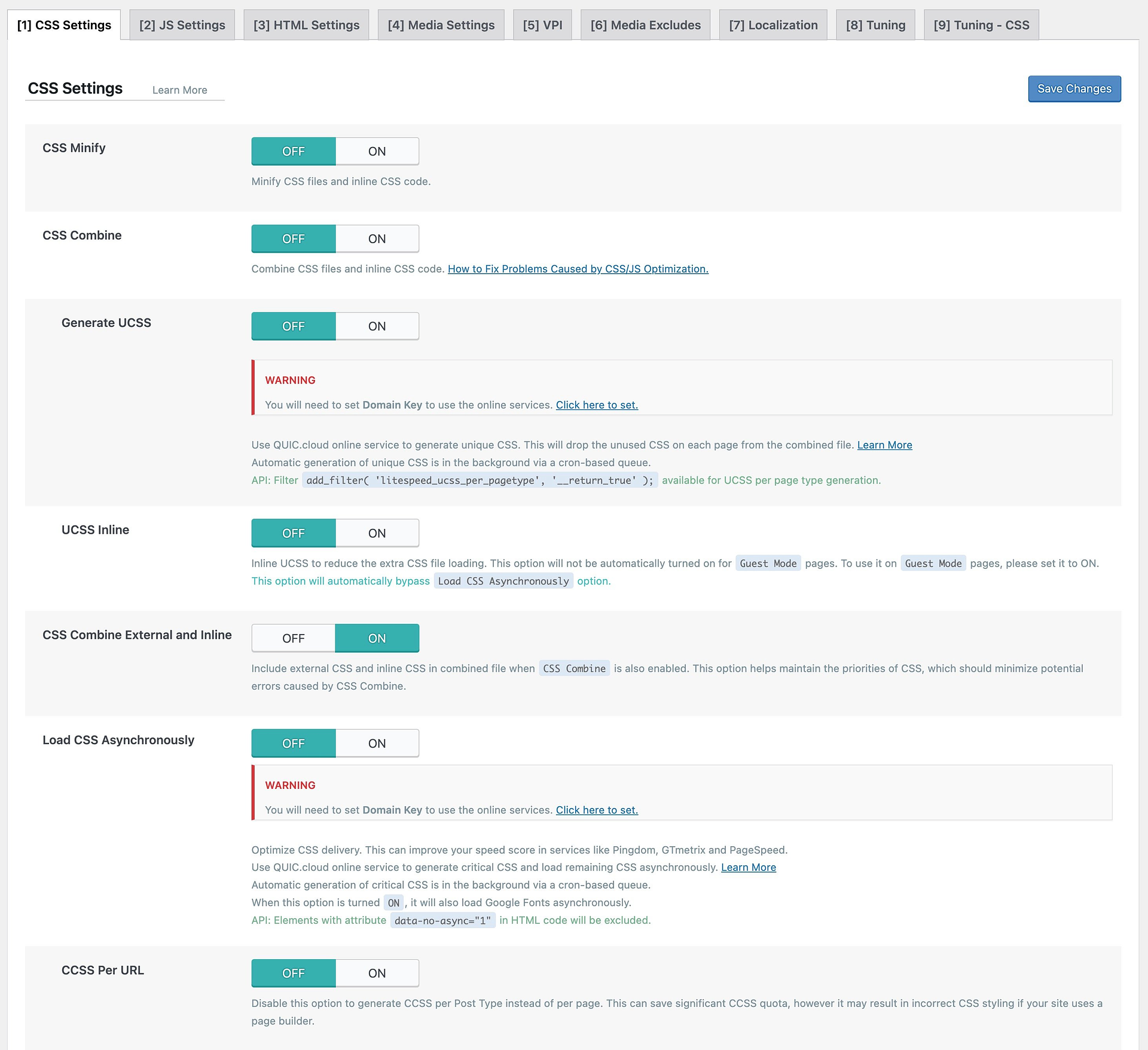 LiteSpeed ​​Cache ve W3 Total Cache kod optimizasyon özellikleri.