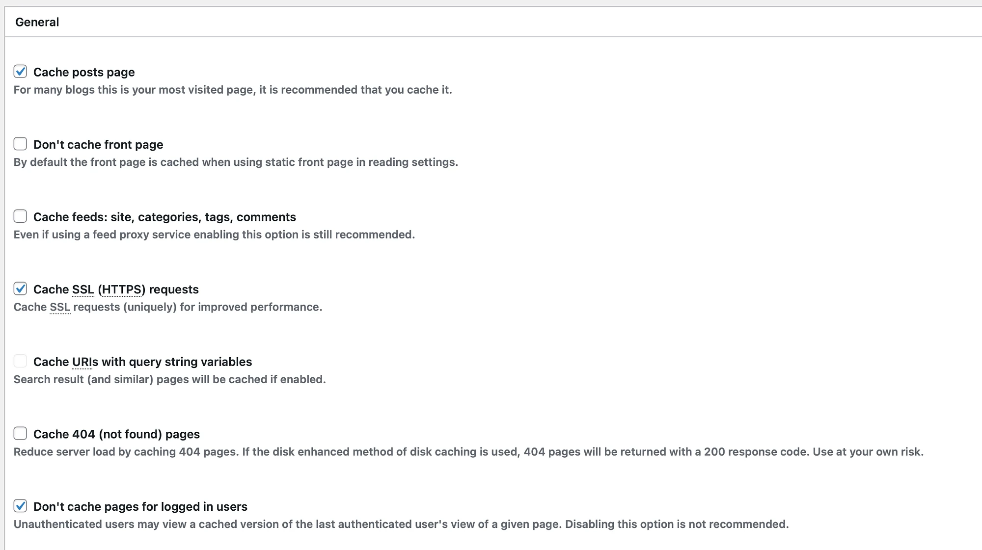 Recursos do W3 Total Cache.