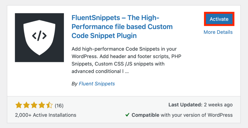 FluentSnippets - 啟用插件