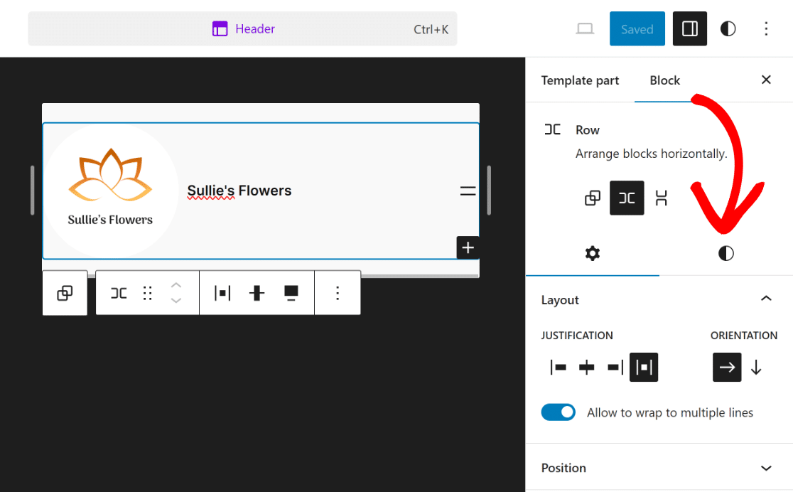 row styles settings