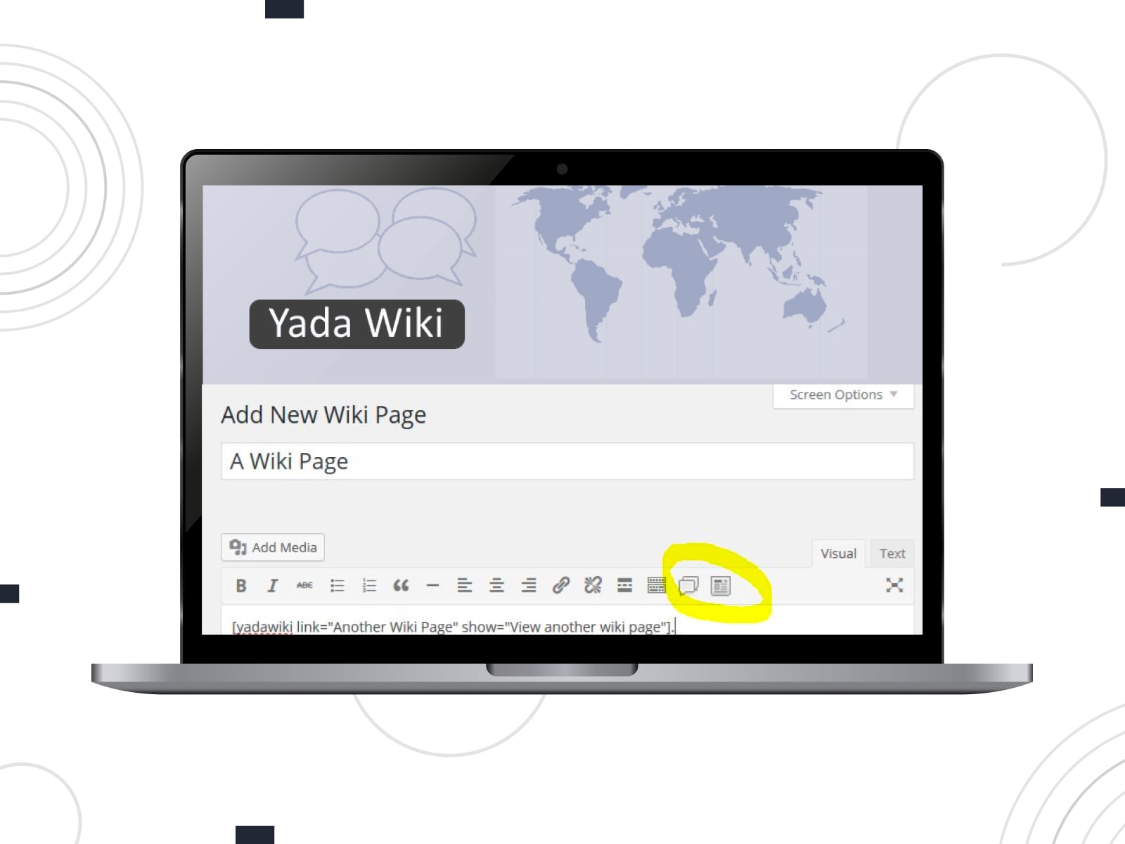 WordPress 网站的 Yada Wiki 插件仪表板拼贴。