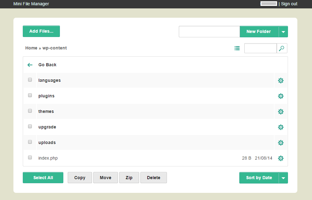 New File Manager to easily manage your site's files and folders