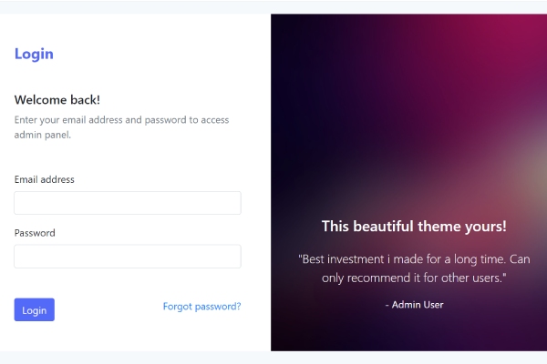 Bootstrap html snippet login with overlay image