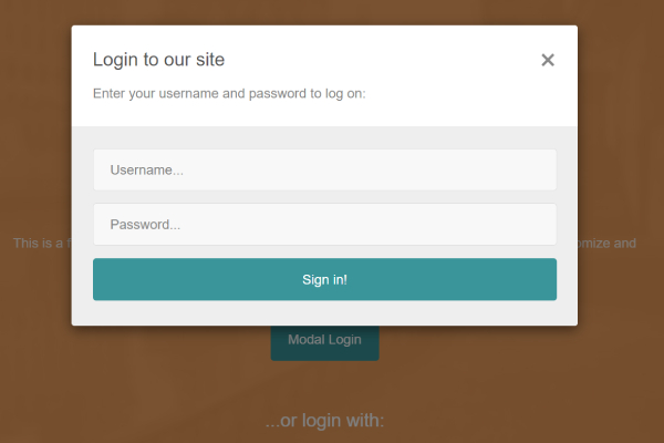 Bootstrap Modal Login Form Template