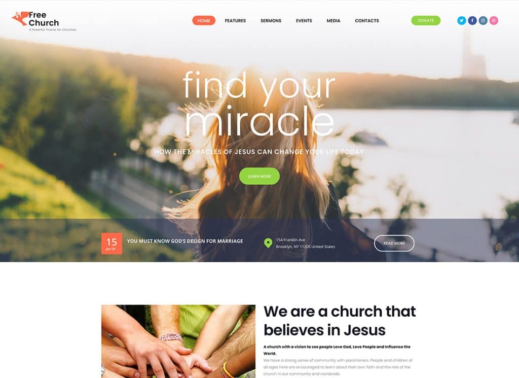 Free Church - 宗教與慈善基督教 WordPress 主題