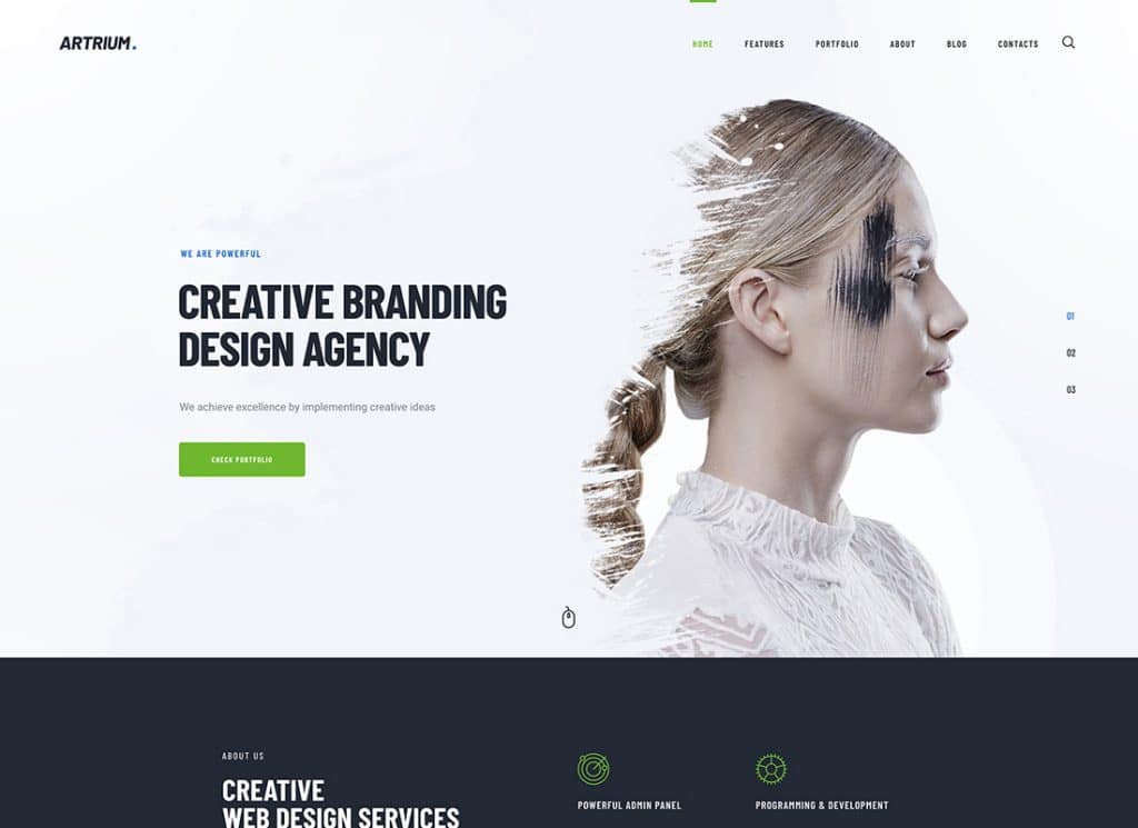 Artrium - Tema WordPress per agenzia creativa e studio web