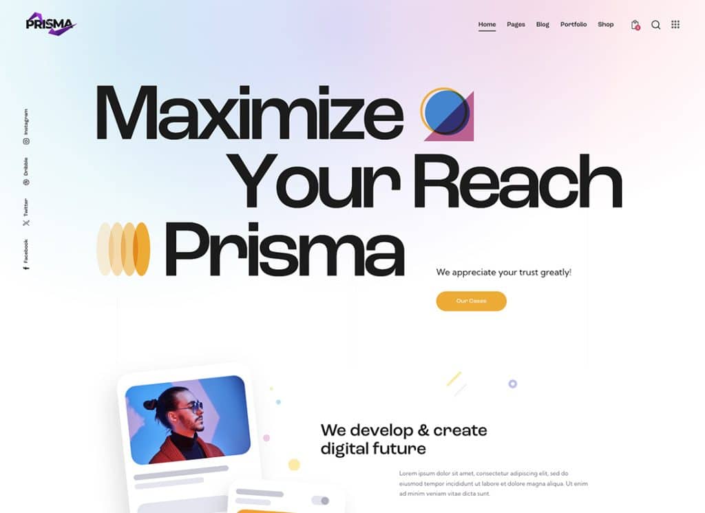 Prisma - Tema de WordPress para aplicaciones y startups digitales