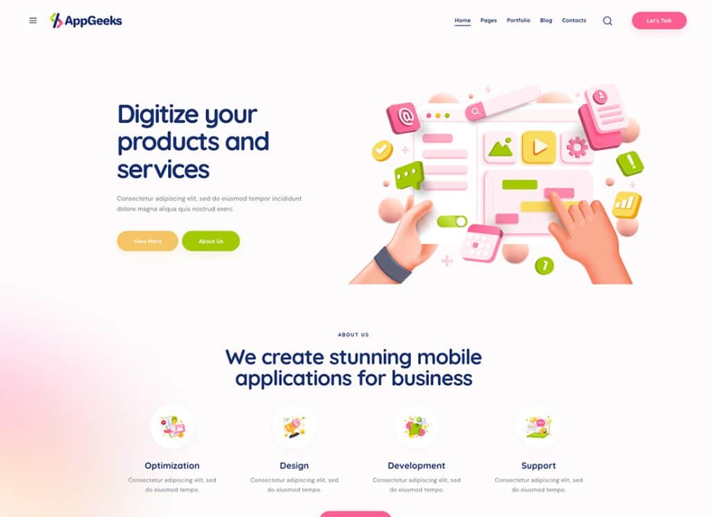 AppGeeks — WordPress тема для веб-студии и креативного агентства