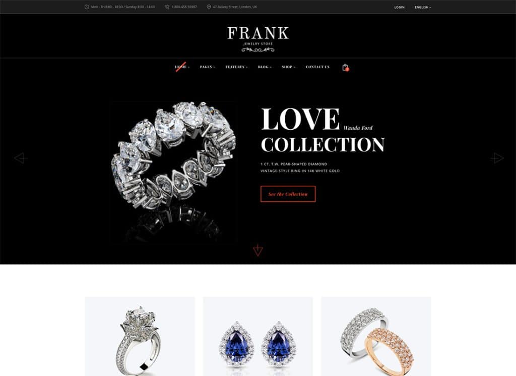 WordPress-Theme für den Schmuck- und Uhren-Onlineshop