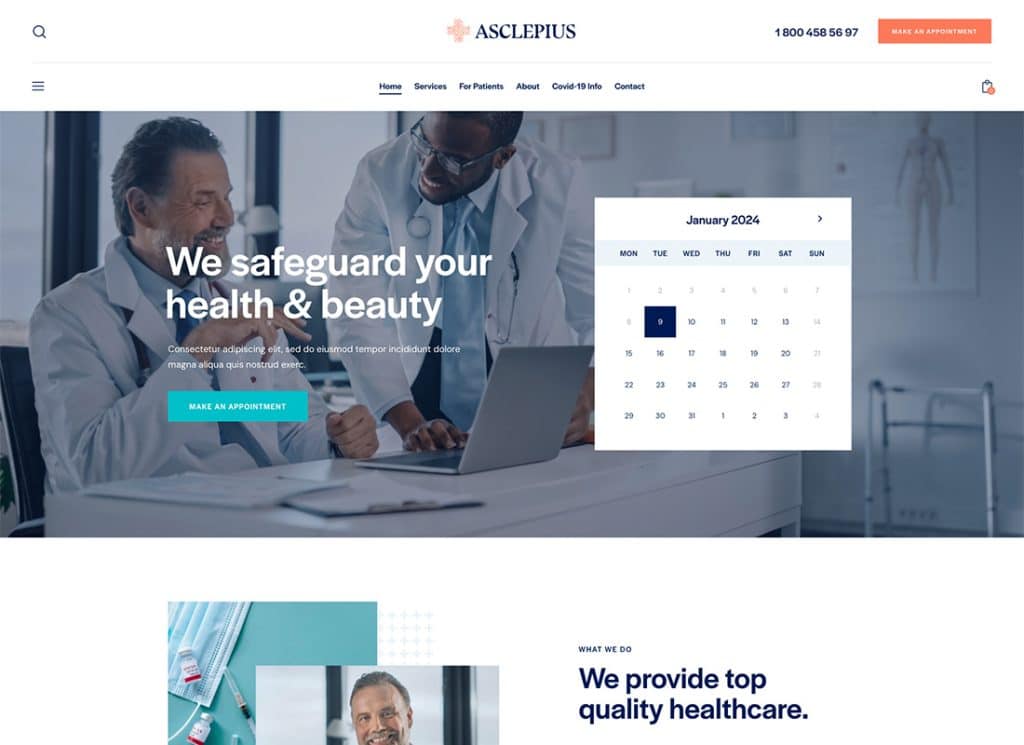 Asclepius - Doctor, Medical & Healthcare Tema WordPress