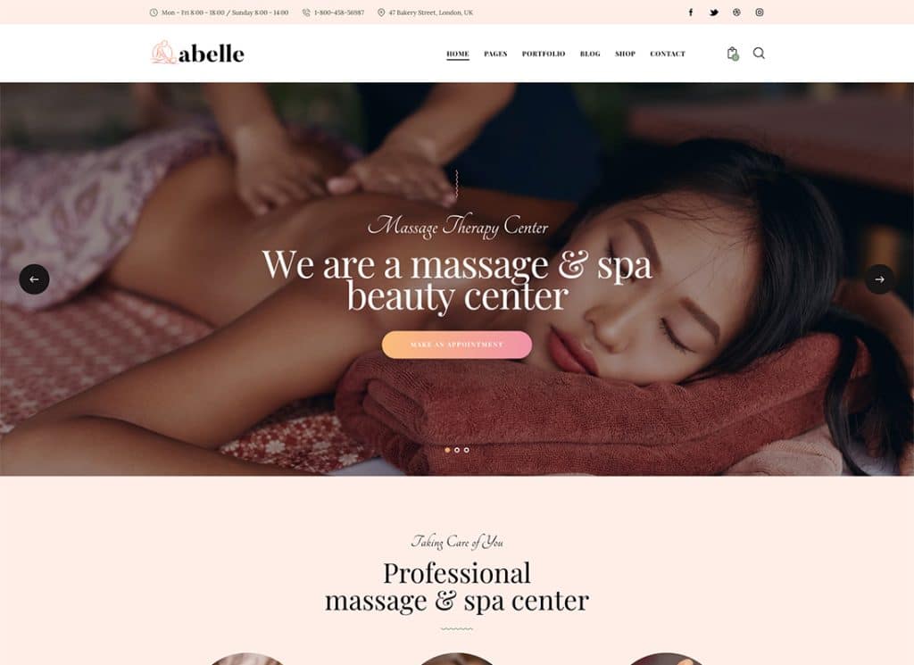 Abelle - Tema WordPress Elementor para salão de beleza