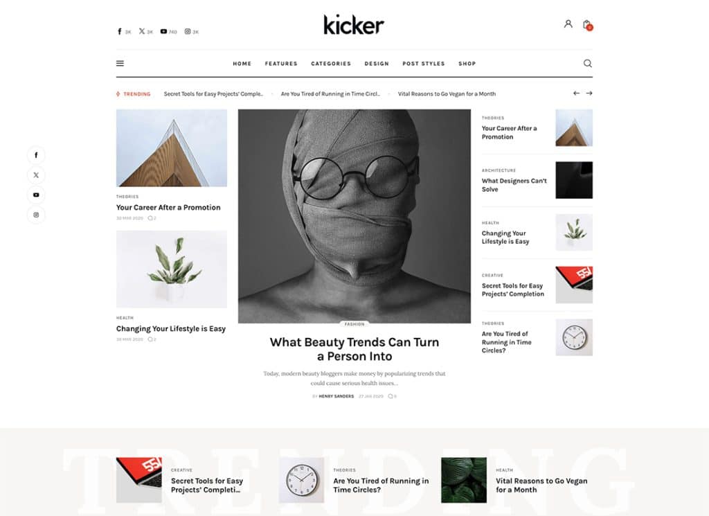 Kicker — тема журнала «Блог»