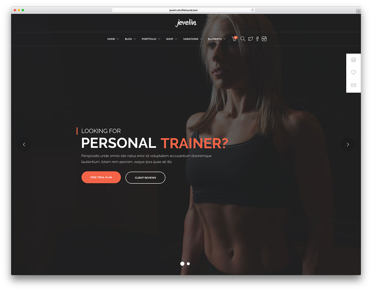 tema jeveling-personal-trainer-wordpress