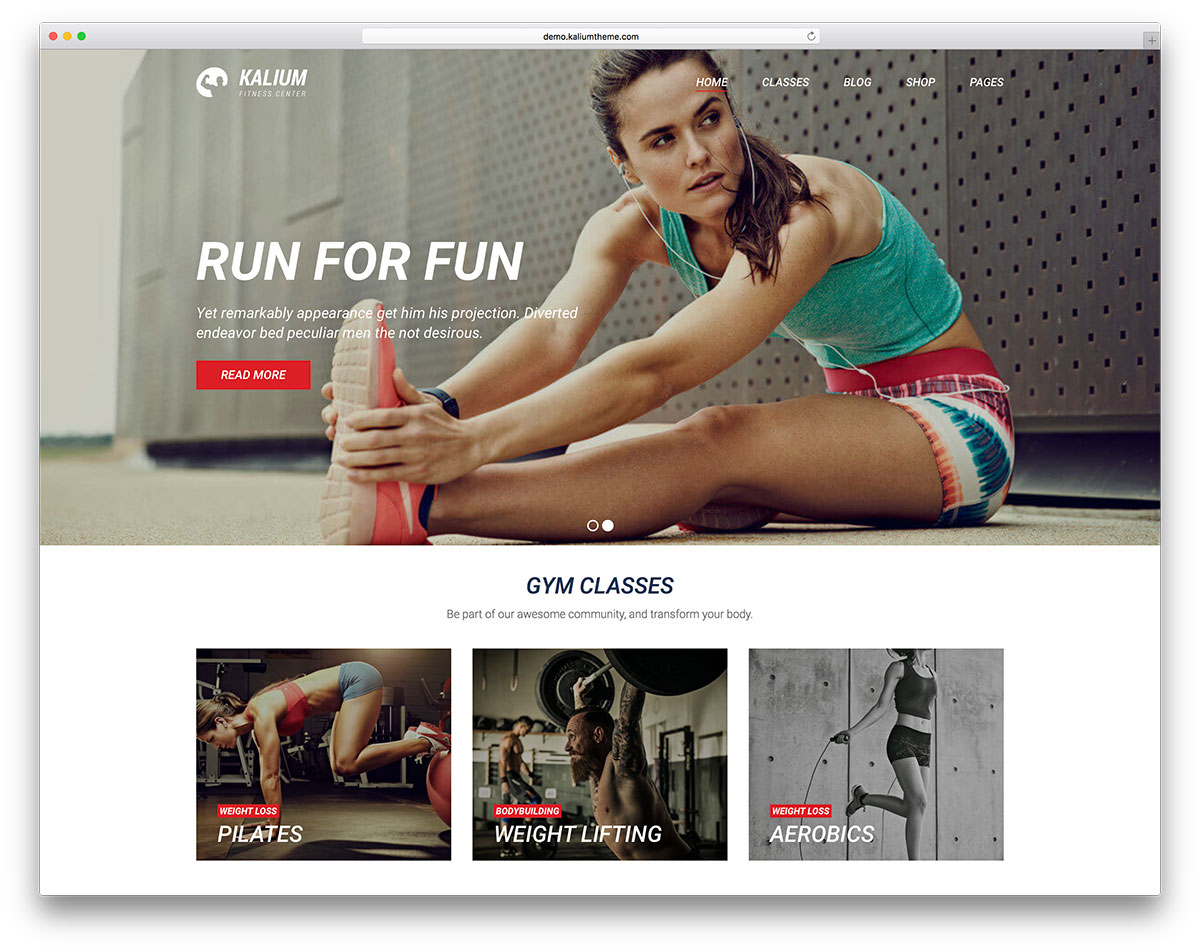 tema del sito web kalium-fitness-wordpress