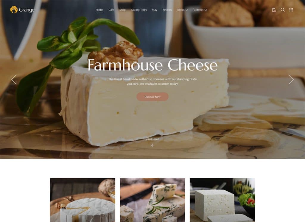 Grange - Tema WordPress per fattoria, bazar e mercato alimentare