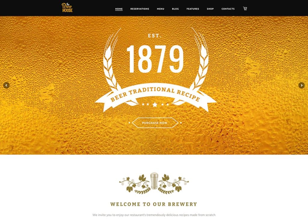 BrewHouse - Bira Fabrikası / Pub / Restoran WordPress Teması