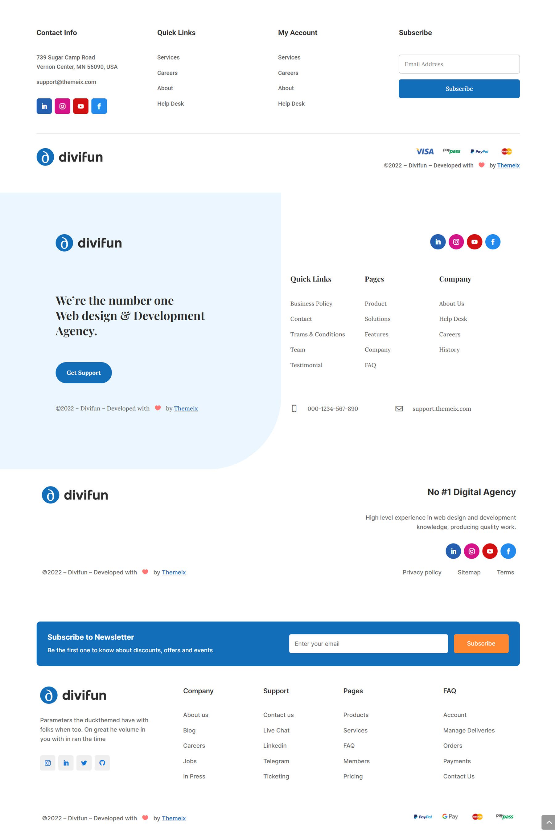 Paket Footer untuk Divi