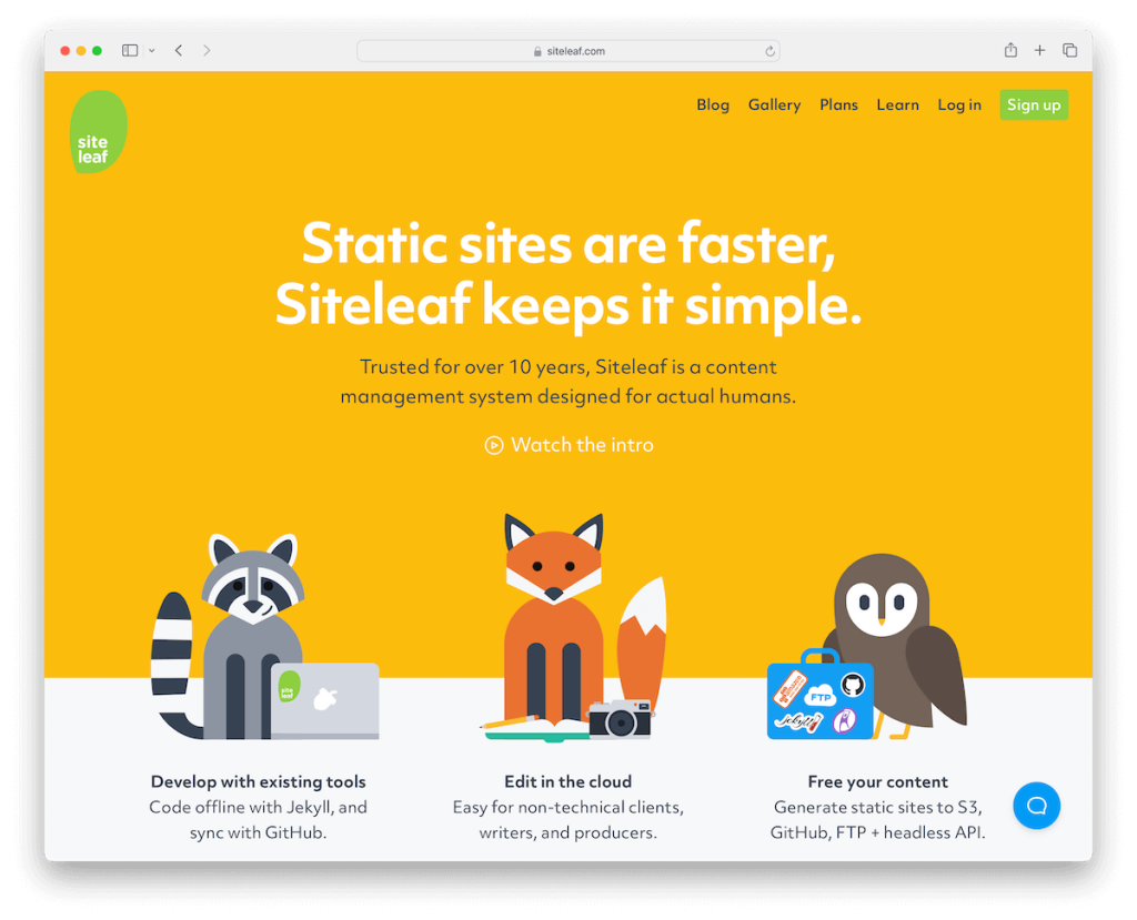 siteleaf sito statico cms