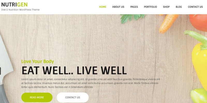 Nutrigen – Diet n Nutrition WordPress Theme