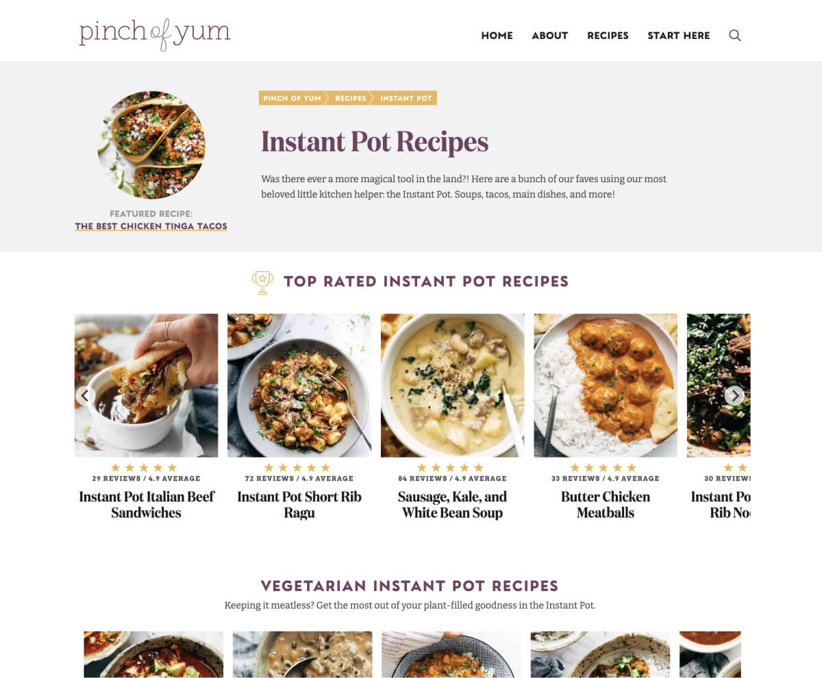 หน้าเก็บถาวรหมวดหมู่ของ Pinch of Yum สำหรับ Instant Pot Recipes