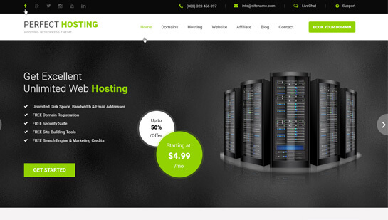 hosting WordPress theme