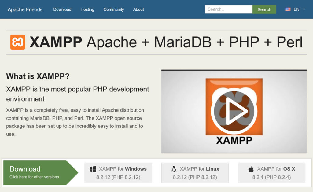 หน้าแรกของ xampp