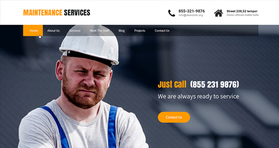 Maintenance Services WordPress theme