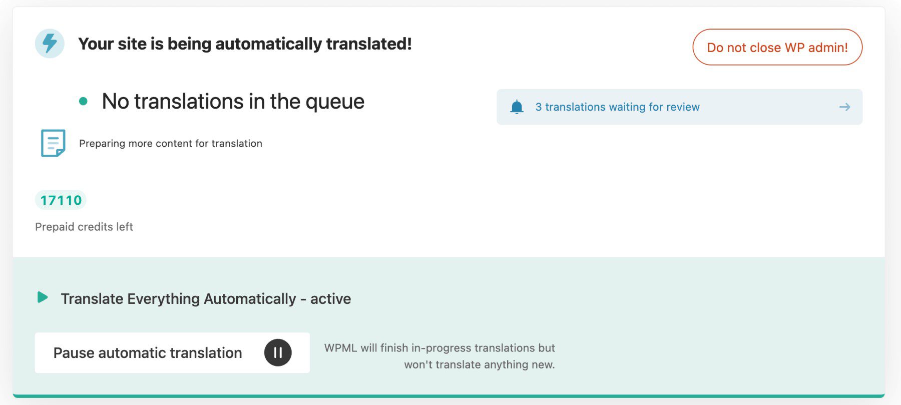 Traducción automática de sitios WPML