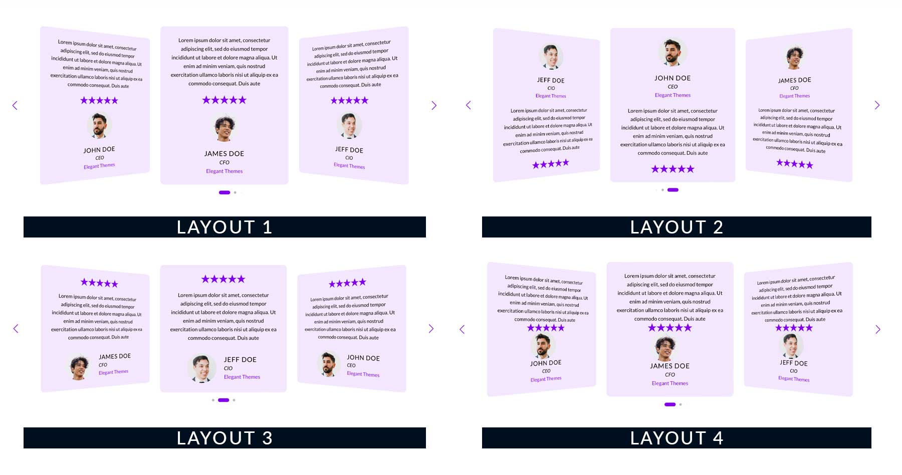 DE Testimonial Layouts