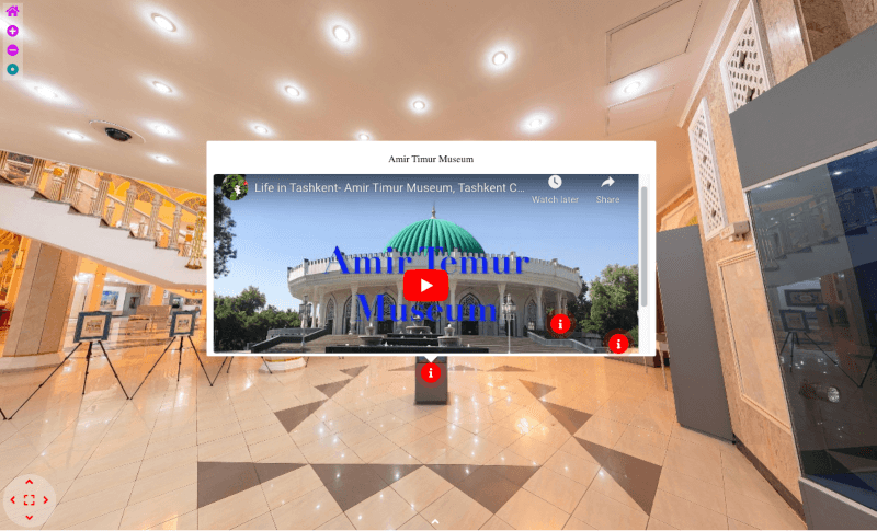 Hotspot vidéo dans la visite virtuelle du musée